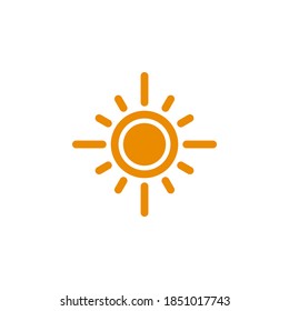 Sun icon symbol vector on white background