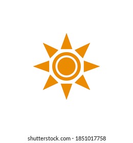 Sun icon symbol vector on white background