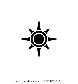 Sun icon symbol vector on white background