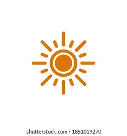 Símbolo de icono de Sun vector sobre fondo blanco
