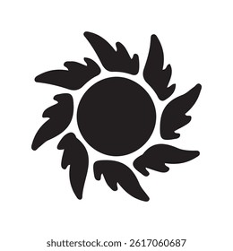 Sun icon symbol vector on white background