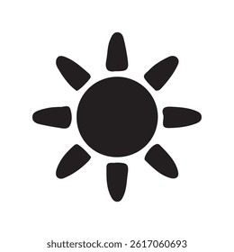 Sun icon symbol vector on white background