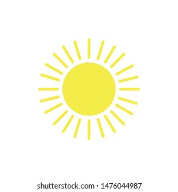Sun icon template color editable. Sun symbol vector sign isolated on white background.