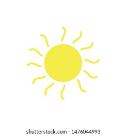 Sun icon template color editable. Sun symbol vector sign isolated on white background.