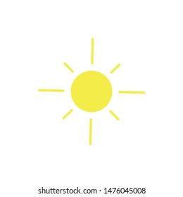 Sun icon template color editable. Sun symbol vector sign isolated on white background.
