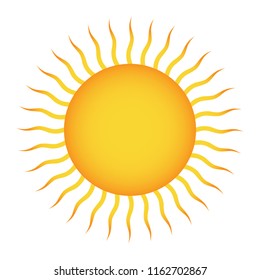 sun icon template vector, weather forecast icon, sun vector seasons sunny weather, sunny weather icon illustration
