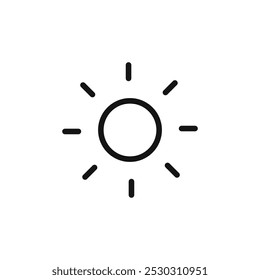 Sonnensymbol dünne Linienkunst einzeln