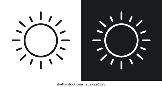 Sun icon in Thin line black color. flat simple vector symbols illustration.