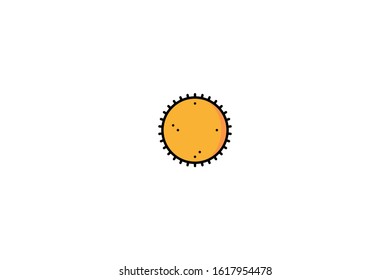 Sun icon in trendy flat style isolated on white background vector illustration