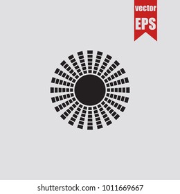 Sun icon in trendy isolated on grey background.Vector illustration.