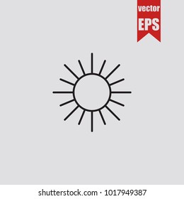 Sun icon in trendy isolated on grey background.Vector illustration.
