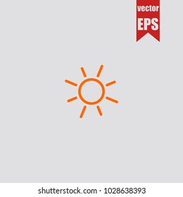 Sun icon in trendy isolated on grey background.Vector illustration.