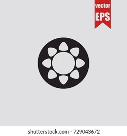 Sun icon in trendy isolated on grey background.Vector illustration.