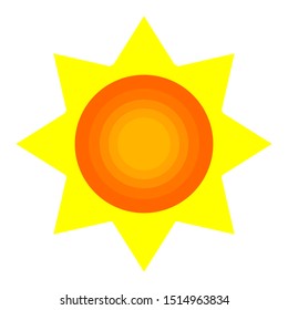 Sun icon. Trendy vector summer symbol.