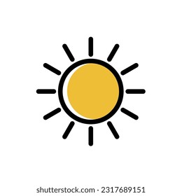 Sun icon. Trendy vector summer symbol for website design, web button, mobile app.