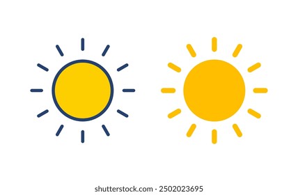 Sun icon vector. Brightness Icon vector