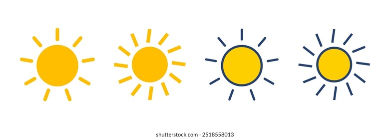 Sun icon vector. Brightness Icon vector
