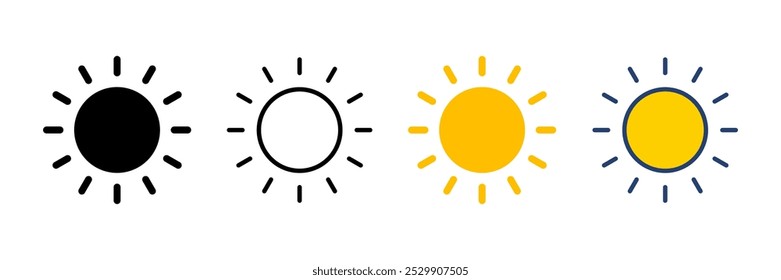 Sun icon vector. Brightness Icon vector