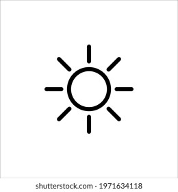 Sun icon vector. Brightness Icon vector on white background.
