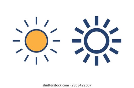 Vector de icono Sun. Signo de brillo y símbolo