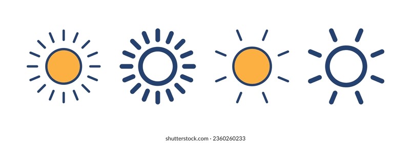 Sun icon vector. Brightness sign and symbol
