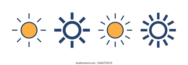 Sun icon vector. Brightness sign and symbol