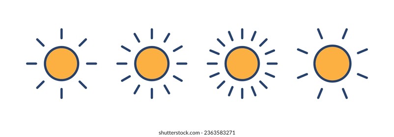Sun icon vector. Brightness sign and symbol