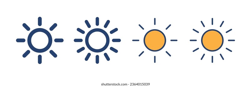 Sun icon vector. Brightness sign and symbol