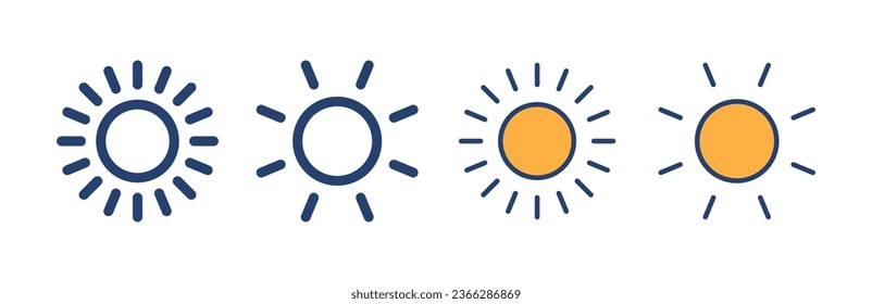 Sun icon vector. Brightness sign and symbol