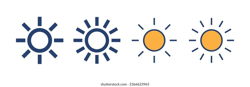 Sun icon vector. Brightness sign and symbol