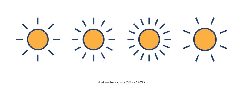 Sun icon vector. Brightness sign and symbol