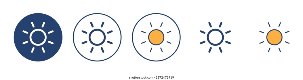Vector de icono Sun. Signo de brillo y símbolo