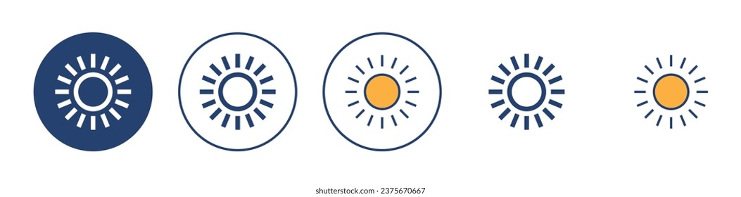 Vector de icono Sun. Signo de brillo y símbolo
