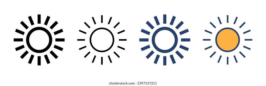 Vector de icono Sun. Signo de brillo y símbolo