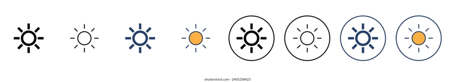 Sun icon vector. Brightness sign and symbol