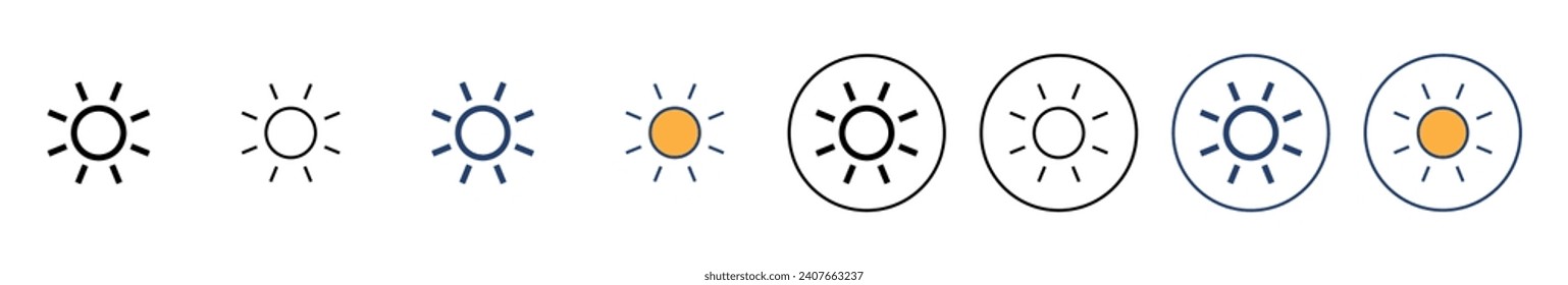 Sun icon vector. Brightness sign and symbol