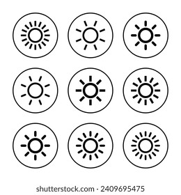 Sun icon vector. Brightness sign and symbol