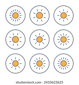 Sun icon vector. Brightness sign and symbol