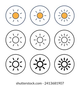 Sun icon vector. Brightness sign and symbol