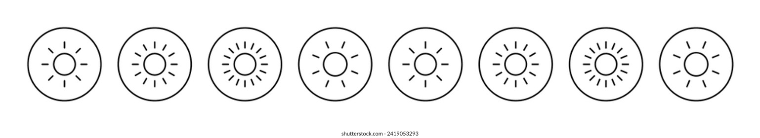 Sun icon vector. Brightness sign and symbol