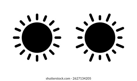 Vector de icono de sol. Signo y símbolo del brillo