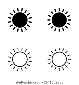 Sun icon vector. Brightness sign and symbol