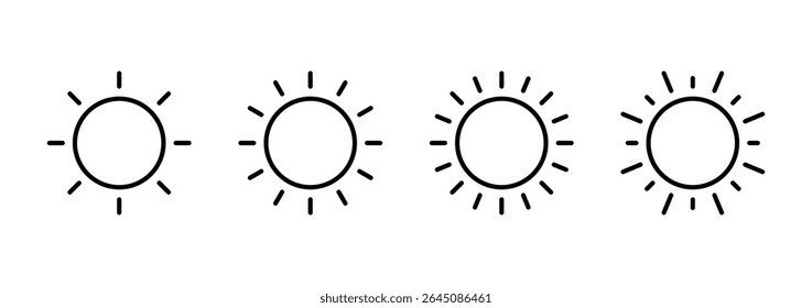 Sun icon vector. Brightness sign and symbol
