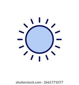 Vetor de ícone de sol. Símbolo e sinal de brilho