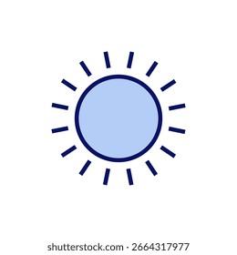 Vetor de ícone de sol. Símbolo e sinal de brilho