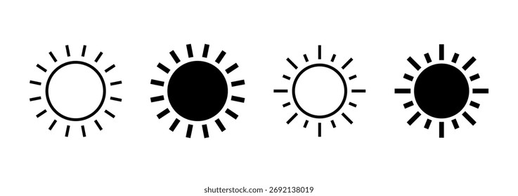 Sun icon vector. Brightness sign and symbol