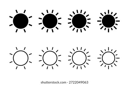 Sun icon vector. Brightness sign and symbol