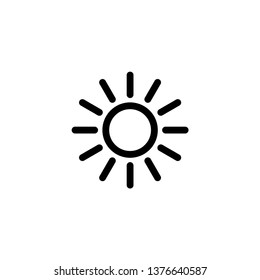 Sun icon vector. Brightness icon. Summer icon. Sun logo illustration on white background.