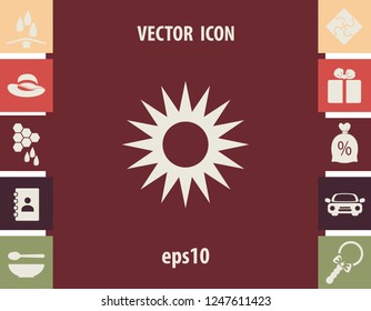 Sun icon, vector design element