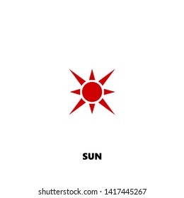 sun icon. sun vector design. sign design. red color